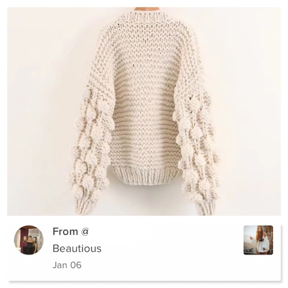 🎥 Chunky Pom Pom Open Cardigan - Picture 11 of 17